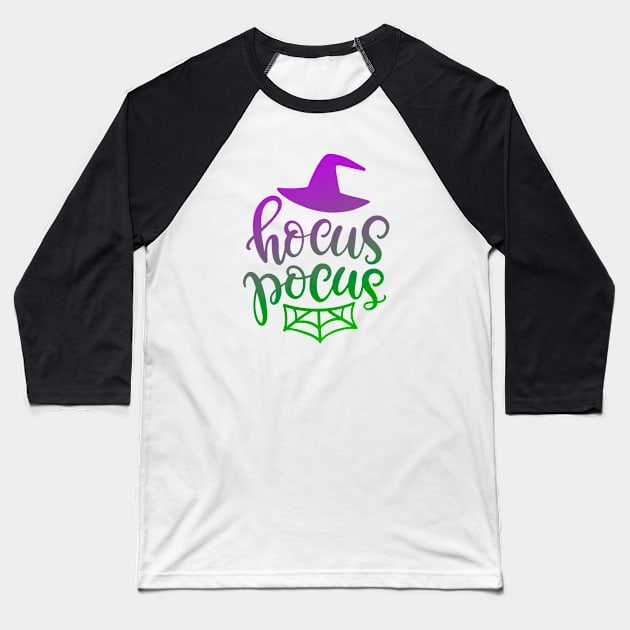 Hocu Pocus Halloween Baseball T-Shirt by igzine